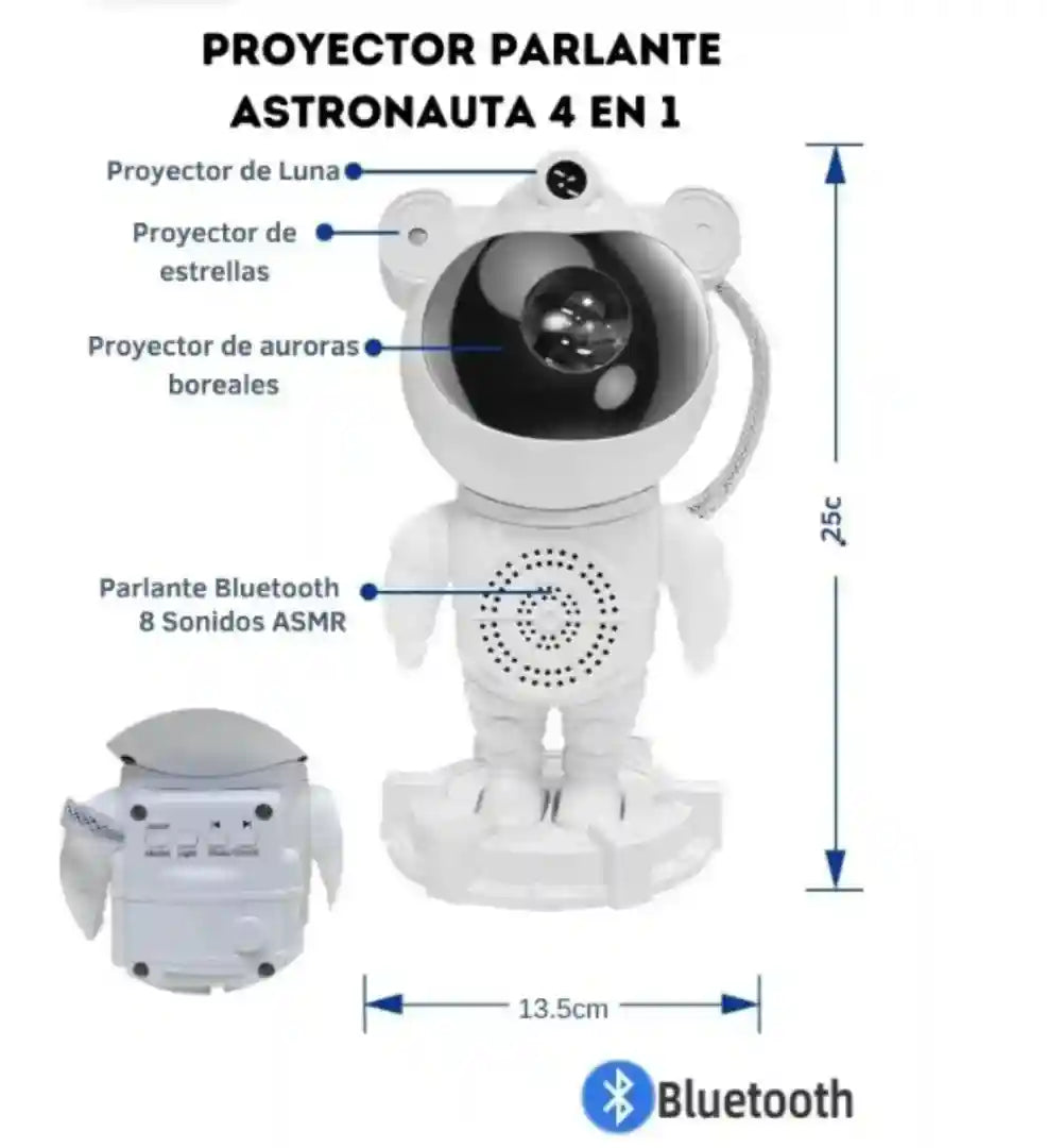 Proyector Parlante 4 en 1 - Luna Estrellas y Galaxias