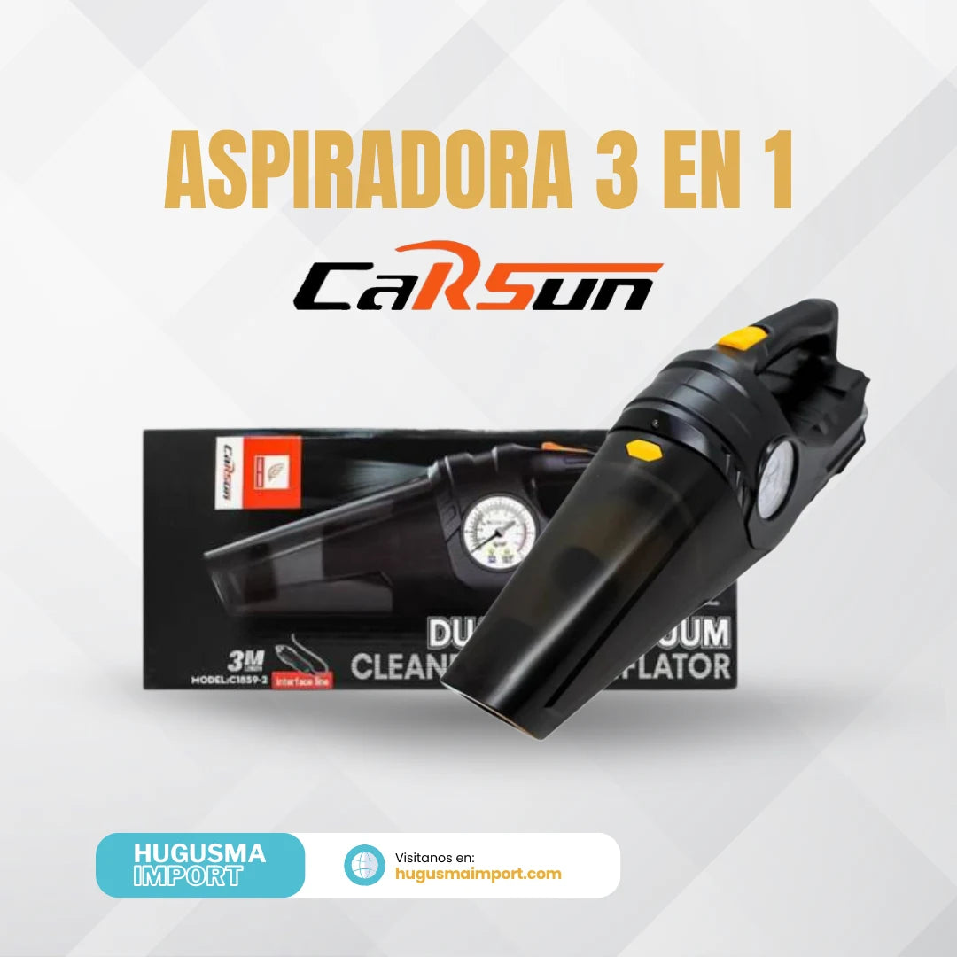 Aspiradora Con Inflador de Llanta 3 en 1 CarSun