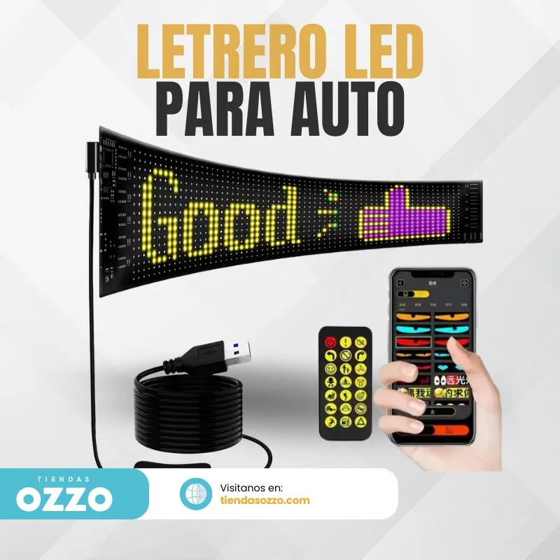 Letrero LED Flexible para autos