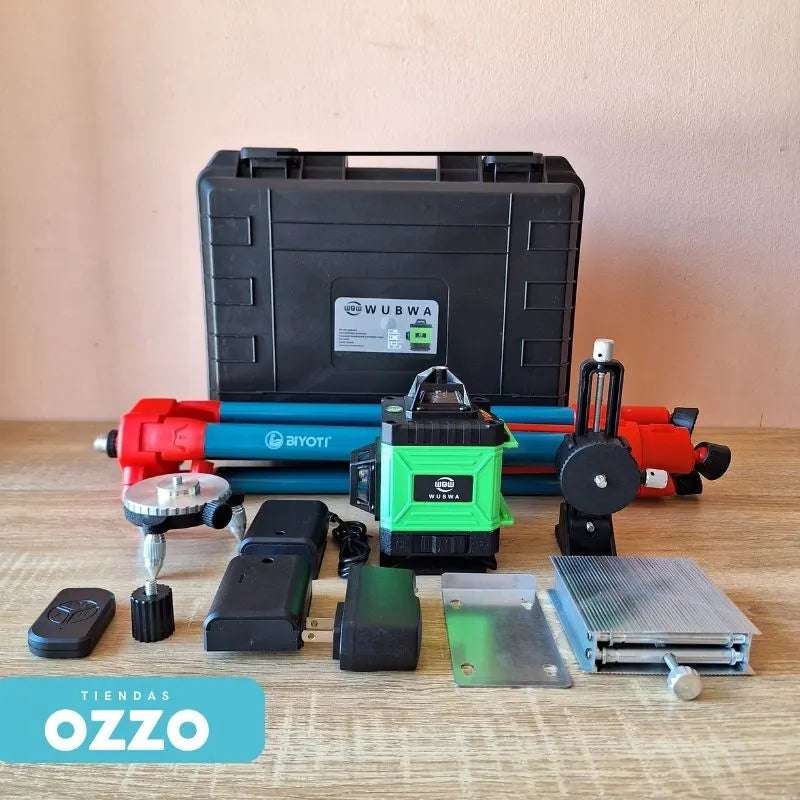 Nivel Laser 16 Líneas 360° Marca WUBWA+ Trípode de 1.30 de Regalo