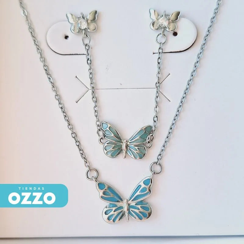 Collar + Pulsera Mariposa Brillante - Set GlowFly