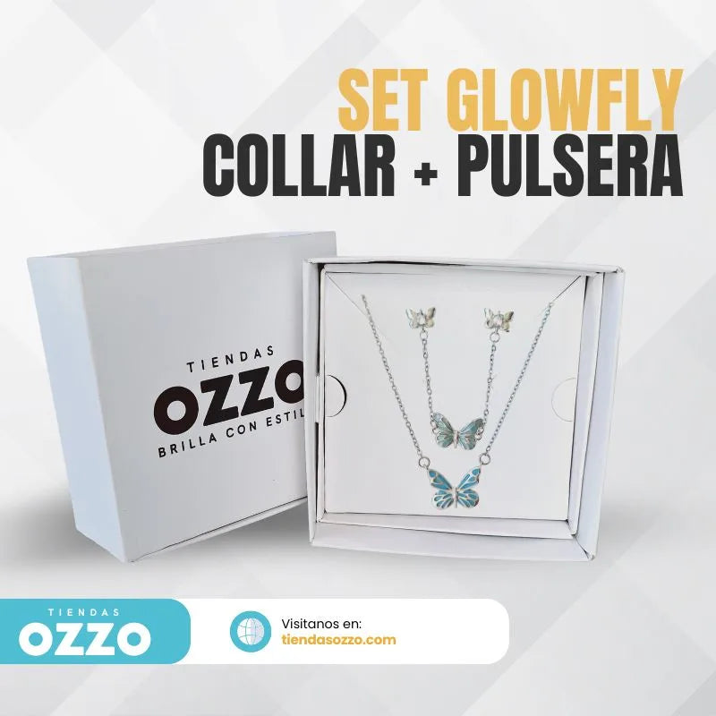 Collar + Pulsera Mariposa Brillante - Set GlowFly