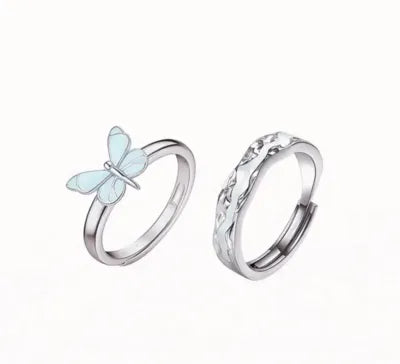 Anillo de promesa Brillante Glow Fly para parejas