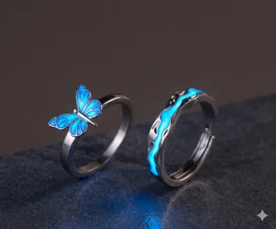 Anillo de promesa Brillante Glow Fly para parejas
