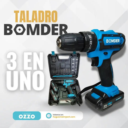 Taladro Bomder 3 en 1 Atornillador, Perforador y Percutor + 29 Accesorios