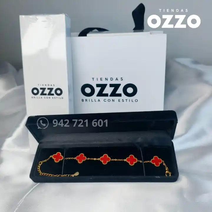 Pulsera Red Lucky OZZO - El Trébol Rojo del Amor y Fortuna Eterna