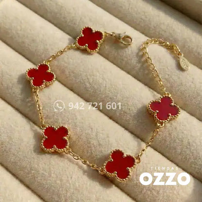 Pulsera Red Lucky OZZO - El Trébol Rojo del Amor y Fortuna Eterna