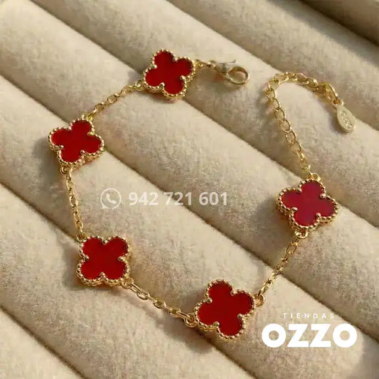 Pulsera Red Lucky OZZO - El Trébol Rojo del Amor y Fortuna Eterna