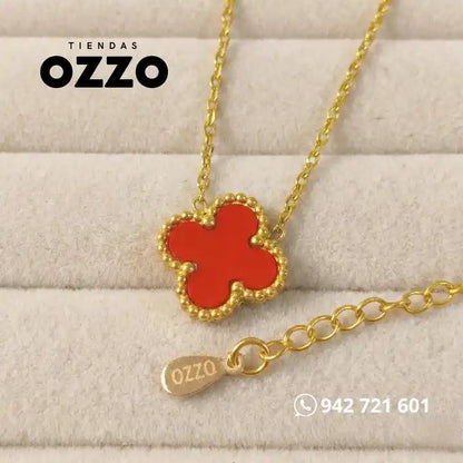 Collar Red Lucky OZZO - El Trébol Rojo del Amor y Fortuna Eterna